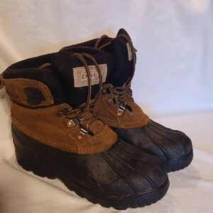 Women's  Duck Boots Black and Brown Winter Boots Size 6